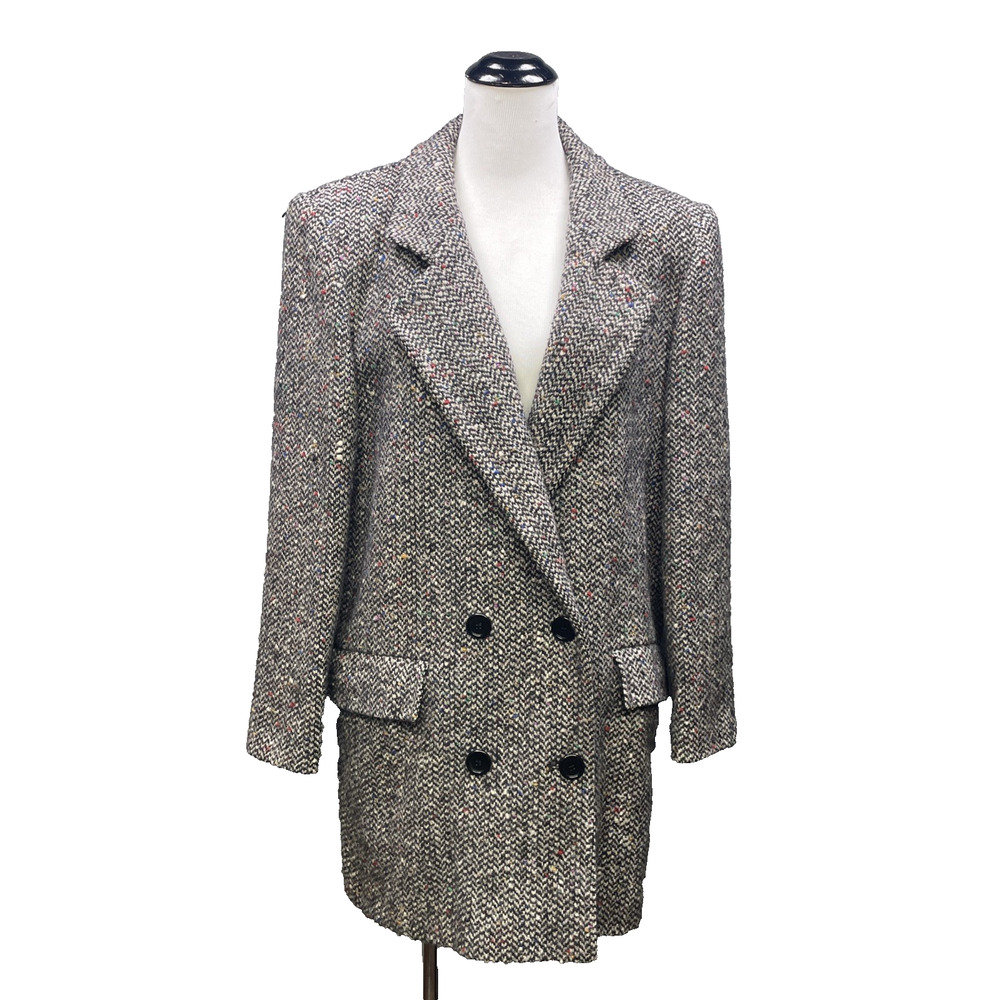 VTG Peabody House International Wool Confetti Tweed Blazer Jacket Fits Womens 8